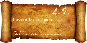 Lövenstein Imre névjegykártya